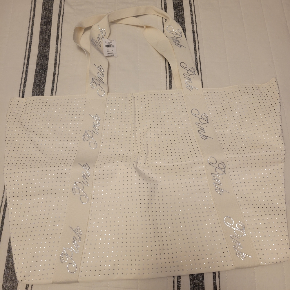 PINK Victoria's Secret Rhinestone Studded Tote Bag